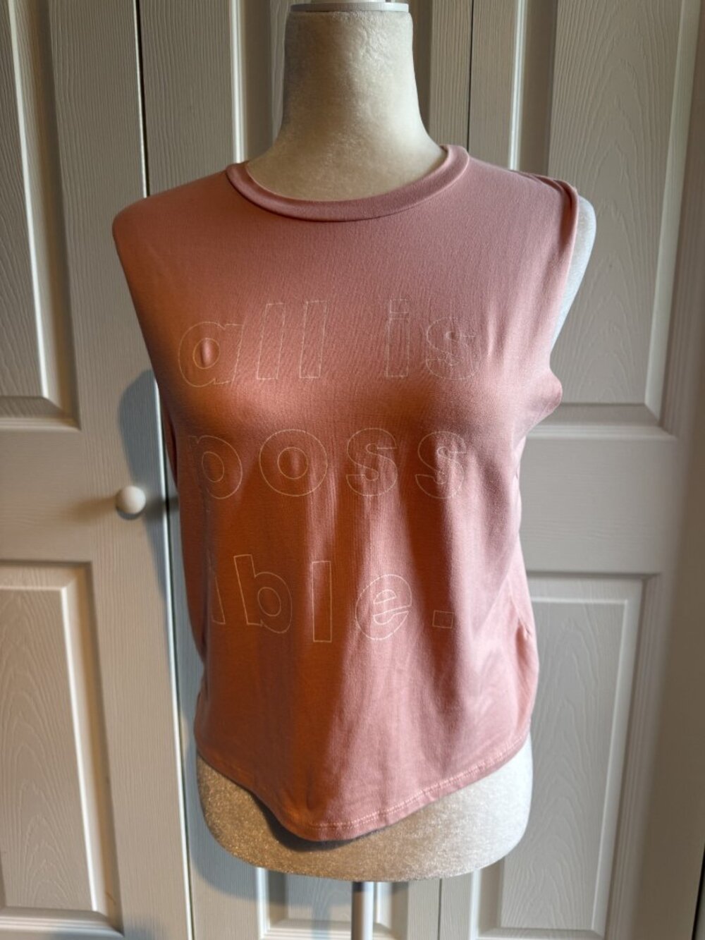 Lovers of hYOUmanity Pink Sleeveless Tank Top Womens Small "All Is Possible"